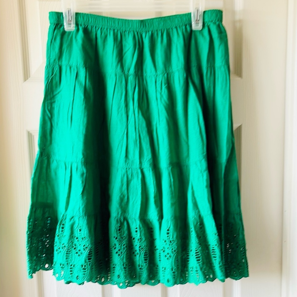 Vibrant Green eyelet Skirt